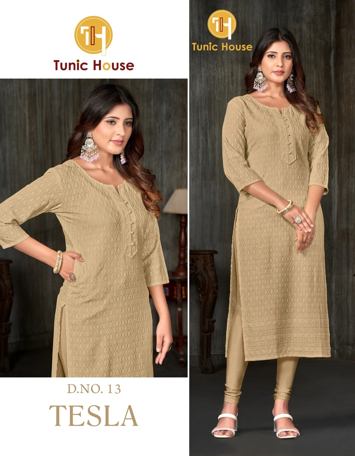 Tunic House Tesla Viscous Rayon Wholesale Fully Chikankari Fancy Kurtis Catalog — Wholesale Kurtis, MPA wholesale from Surat - Gallery Image 3